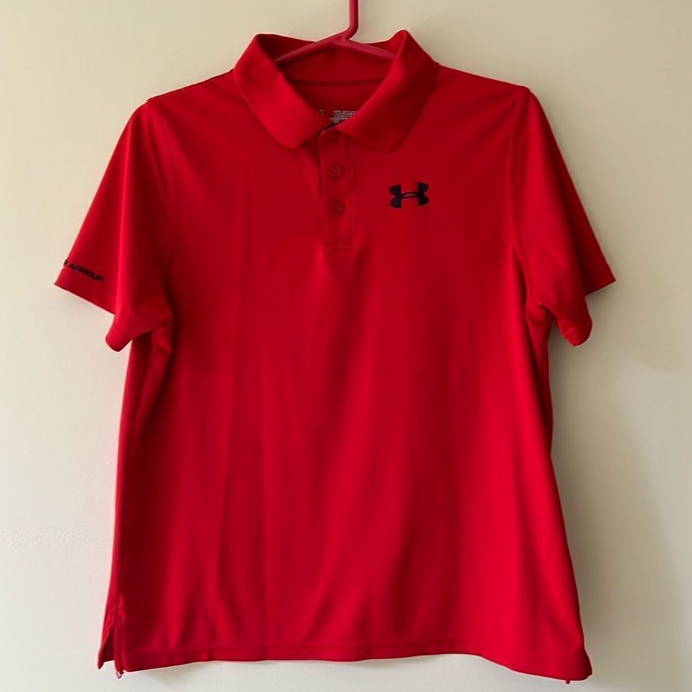 Under Armour Youth boys size XL red polo.